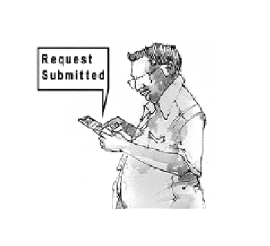 Illustration of owner requesting assistance via phone